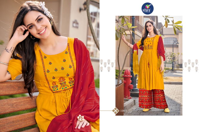 Vitara Orion Heavy Festive Wear Wholesale Readymade Plazzo Suits Catalog